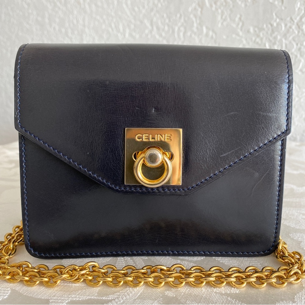 Céline Navy leather door knocker detail mini bag - Picture 7 of 16